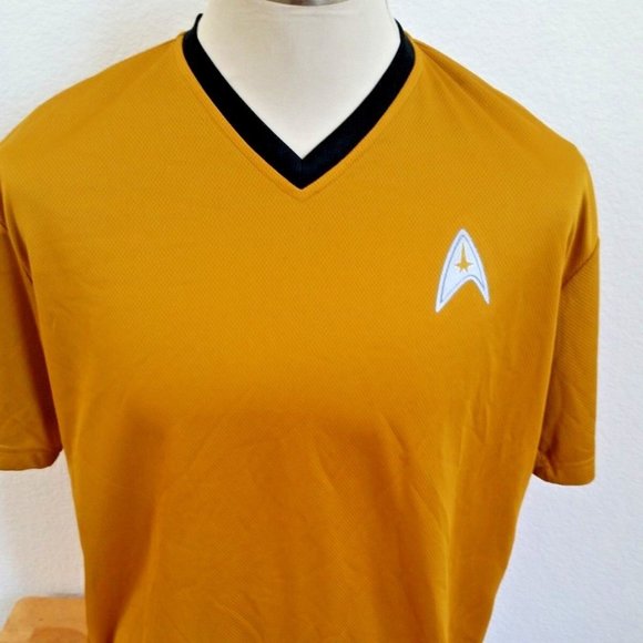 Star Trek V-Neck Shirt, Gold/ Black Trim, James T. Kirk - Picture 1 of 2